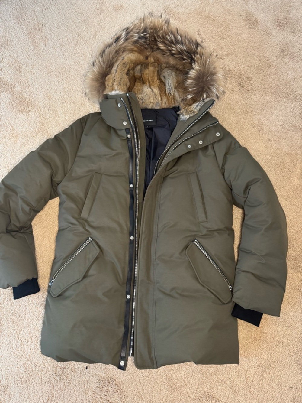 Mackage Olive and Black 2 in 1 Down Parka